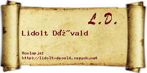 Lidolt Dévald névjegykártya