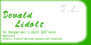 devald lidolt business card